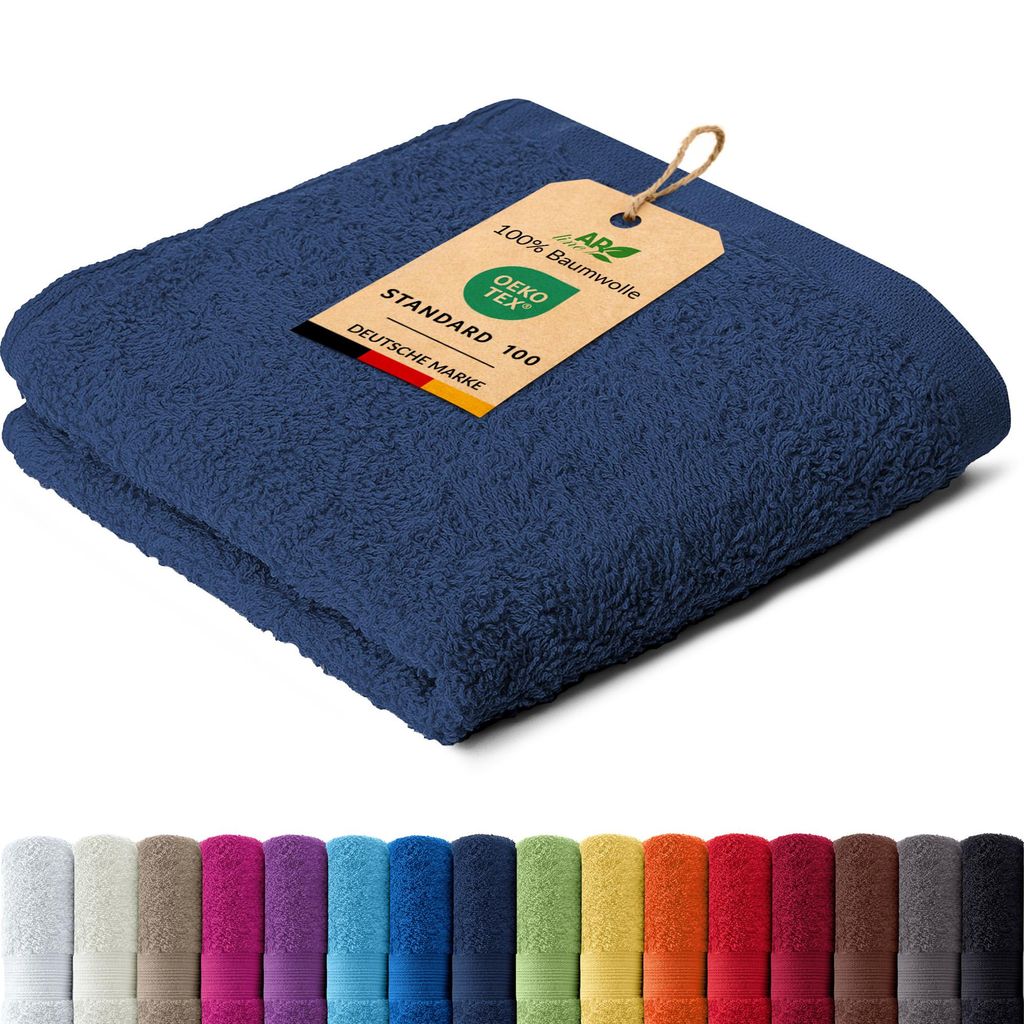 AR Line ARIZONA Handtuch-Serie – 500 g/m² Frottier in 9 Größen verfügbar, Größe: Seiftuch 30x30 cm, Farbe: Dunkelblau