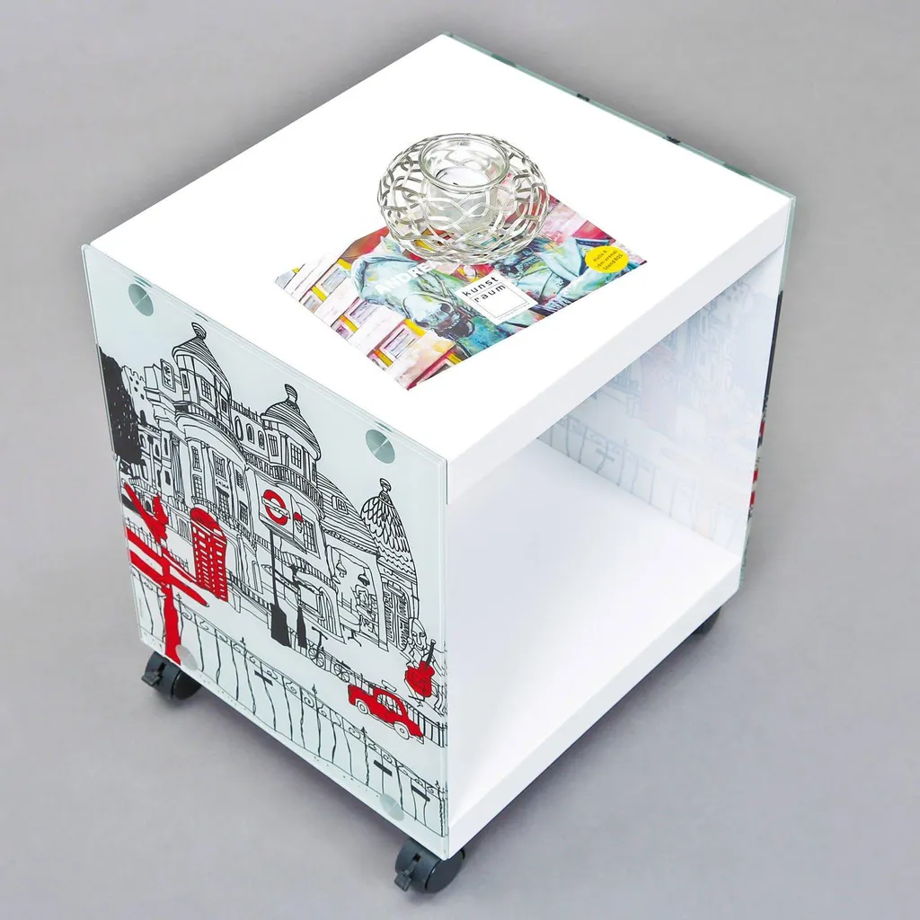 Meuble de Chevet Vacri Blanc - Table d'Appoint Idéale pour Lampe et Livre