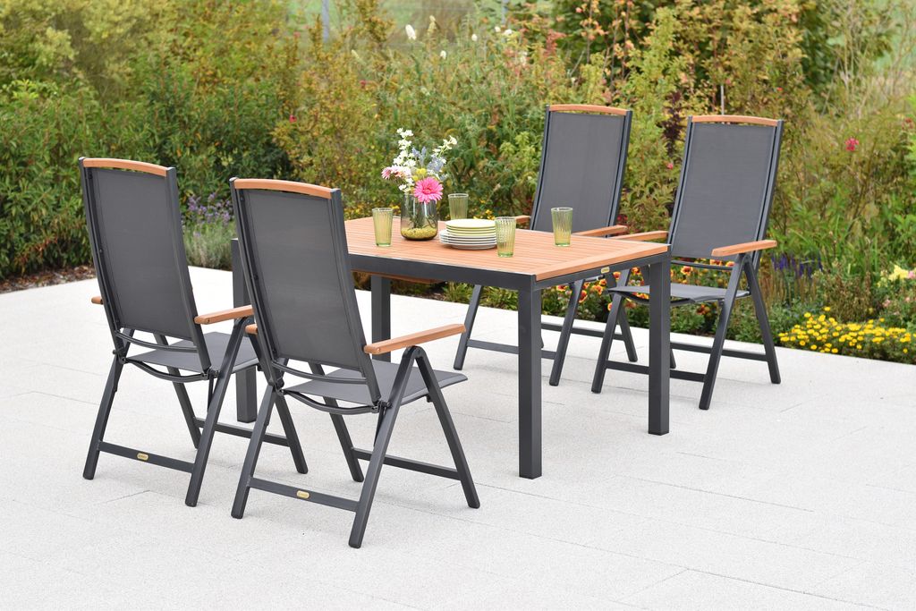 Merxx "Siena" Gartenmöbel Set 5tlg., 4 Klappsessel, Produktbild 