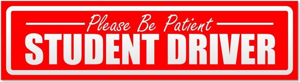 Kiwistar - Autoaufkleber - Rot - 30 x 8 cm - Please Be Patient Student Driver invertiert - Hinweis Aufkleber Sticker für Auto, Kfz, Fahrrad, PKW, LKW