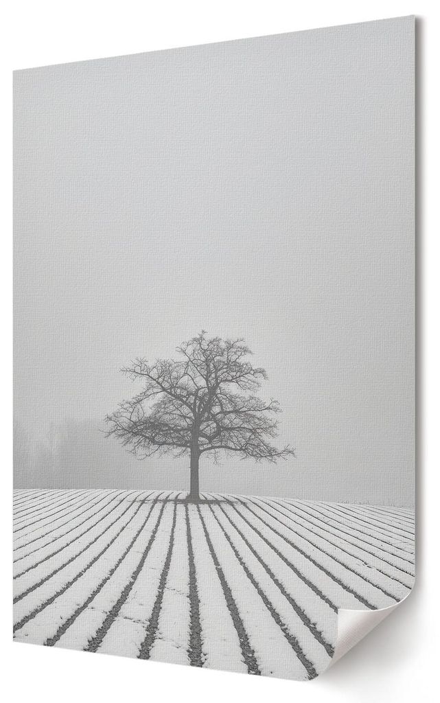 Winterlandschaft- Kunstdruck A1 (59x84 cm) - Klassisch, rustikal- Wandbild für Wohnzimmer Schlafzimmer & Flur, Modernes Poster Wanddeko, Ungerahmt