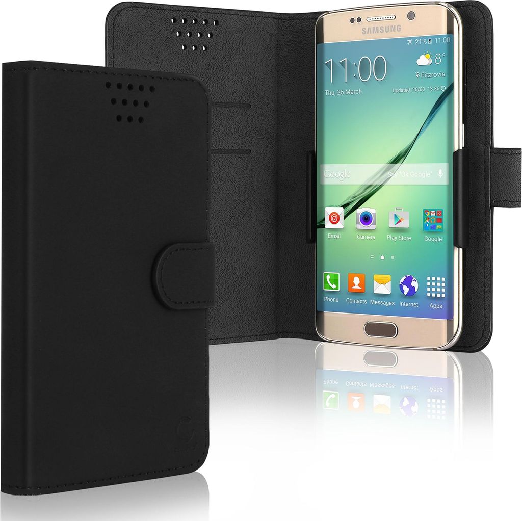 Smart Flip Cover für Smartphones (13.2cm x 8cm x 1cm) Handyhülle, Universal Schutzhülle - Bookstyle Case Kunstleder Klapphülle faltbar, Tasche ...