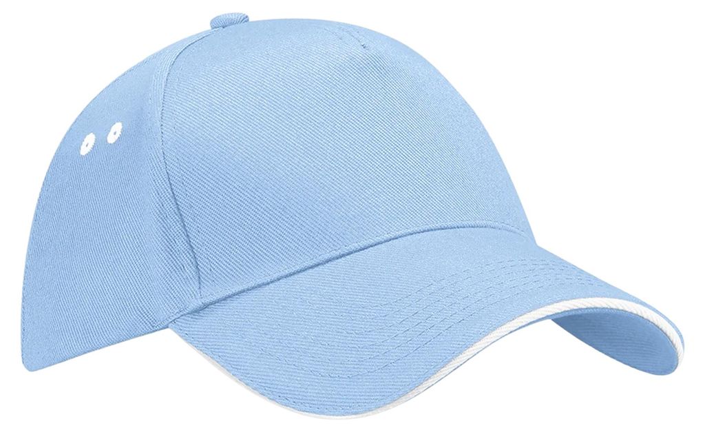 Beechfield Uni Baseballkappe Ultimate RW222 (Einheitsgröße) (Himmelblau/Weiß)