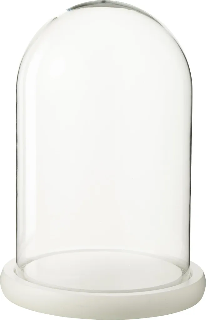 Cloche en verre blanc J-Line Moyen - Protégez vos objets avec élégance