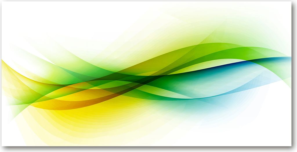 Tulup Glas-Bild -140x70- Wandkunst Dekorative Wand für Küche & Wohnzimmer - Kunst: modern & klassisch - Abstrakte Wellen - Mehrfarbig