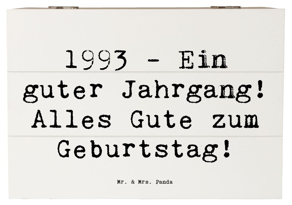 Mr. & Mrs. Panda Box Spruch 1993 Geburtstag 22 x 15 cm - Weiß - Geschenk, holzkästchen, fotobox, Alter, Kiste, geschenkkiste, Schatulle, Holzkist...