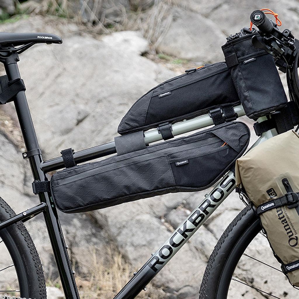 flintronic Borsa da Manubrio Bici, Borsa da Telaio Bici Impermeabile, Borsa da Manubrio Bici di Grande capacità con Tracolla, per Mountain Bike MTB