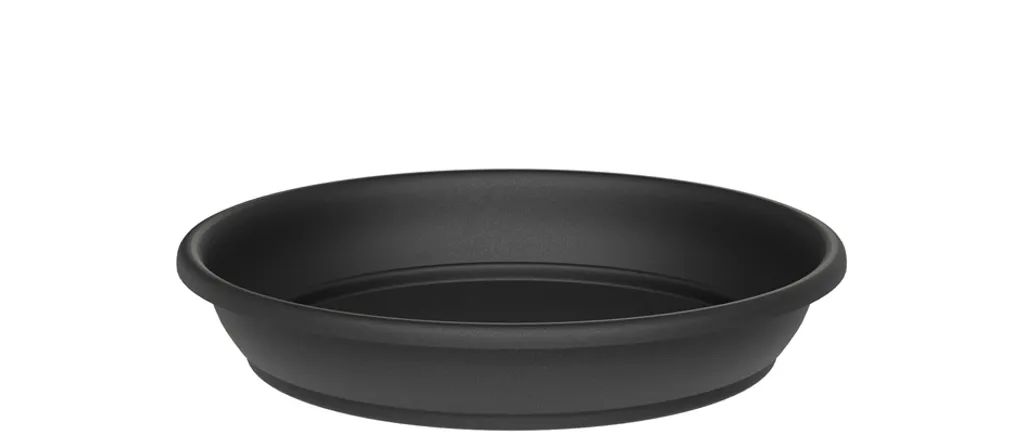 Pot de fleurs rond anthracite 350mm résistant en résine Tera Basic
