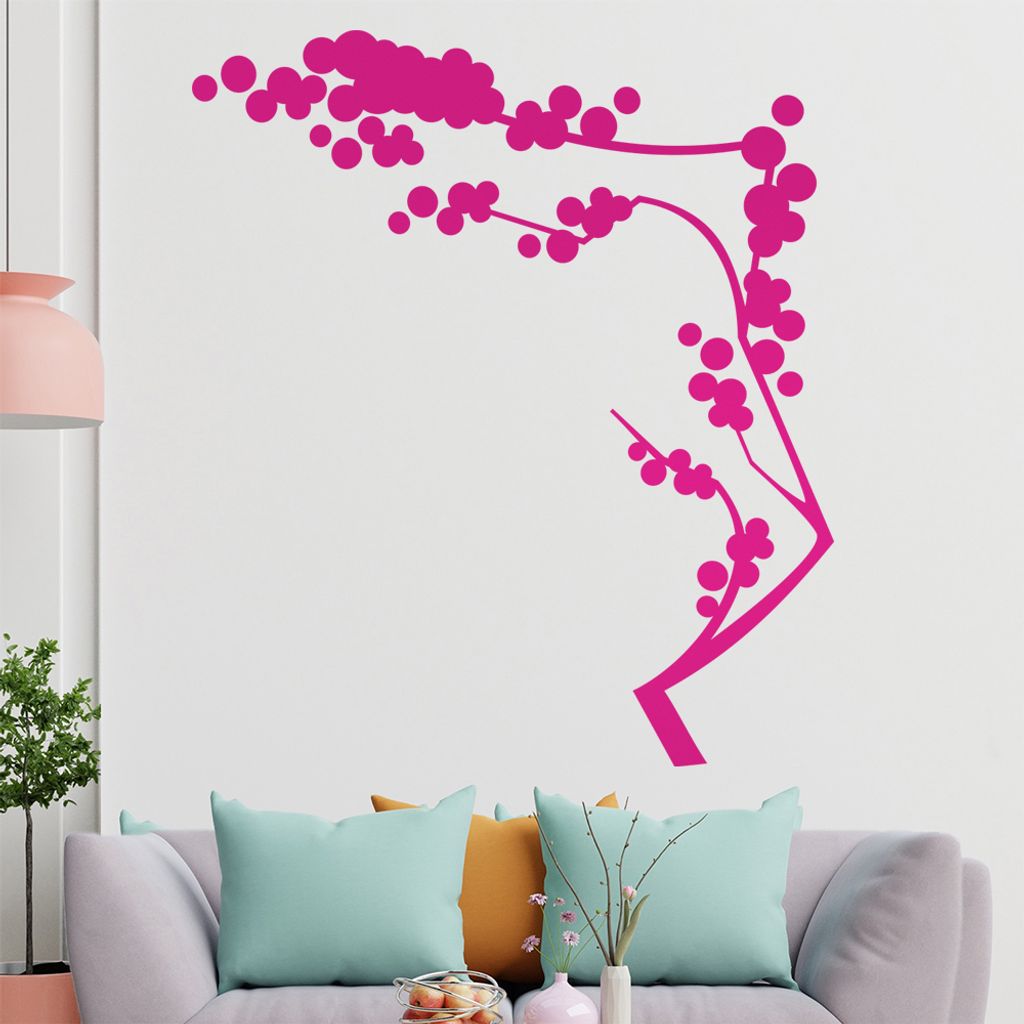 Ast mit Beeren Wandtattoo in 6 Größen - Wandaufkleber Wall Sticker - Dekoration, Küche, Wohnzimmer, Schlafzimmer, Badezimmer