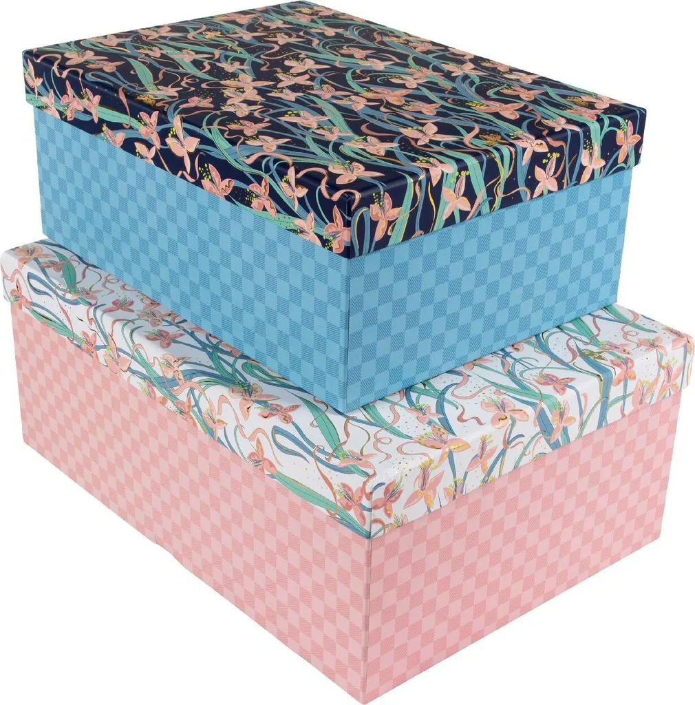 Coffrets de Rangement pour Photos et Documents A4 Chic avec Dorure Or
