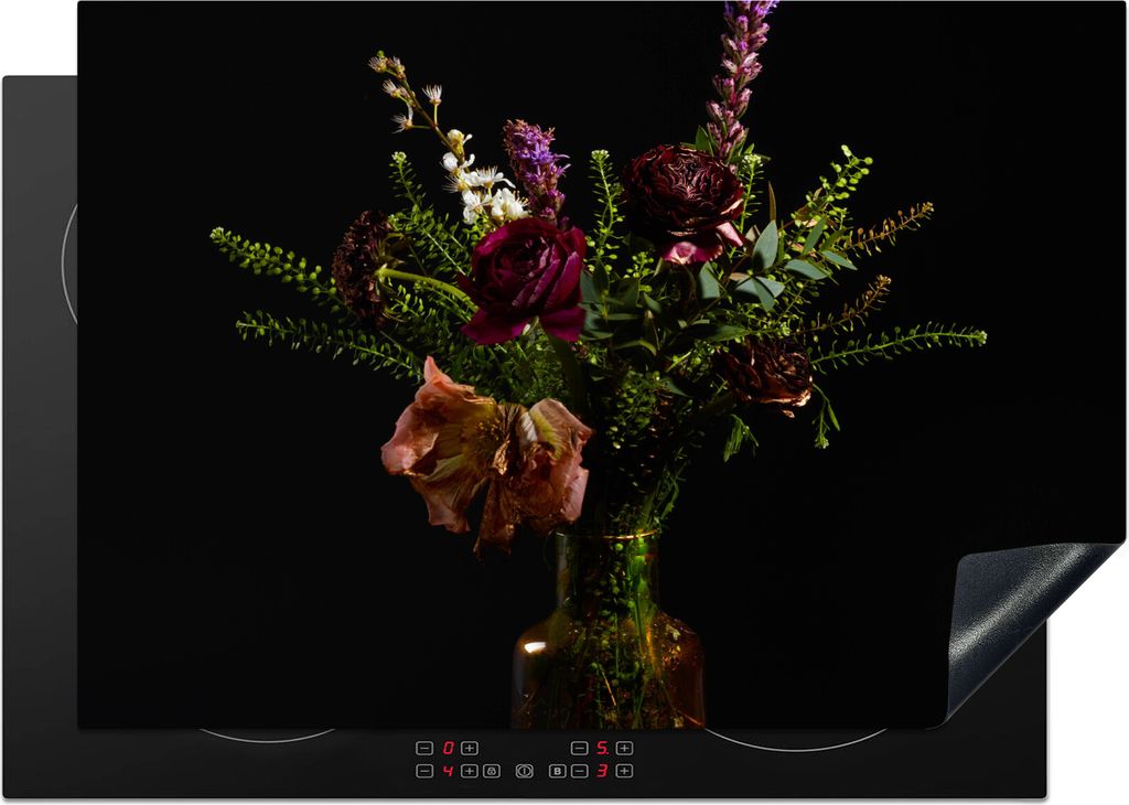 KitchenYeah© Herdabdeckplatte Blumen - Farben - Stilleben , Produktbild 