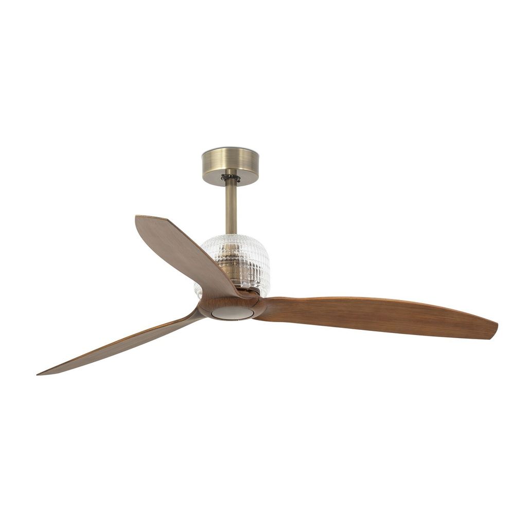 DECO FAN Deckenventilator schwarz/holz ohne Licht IoT