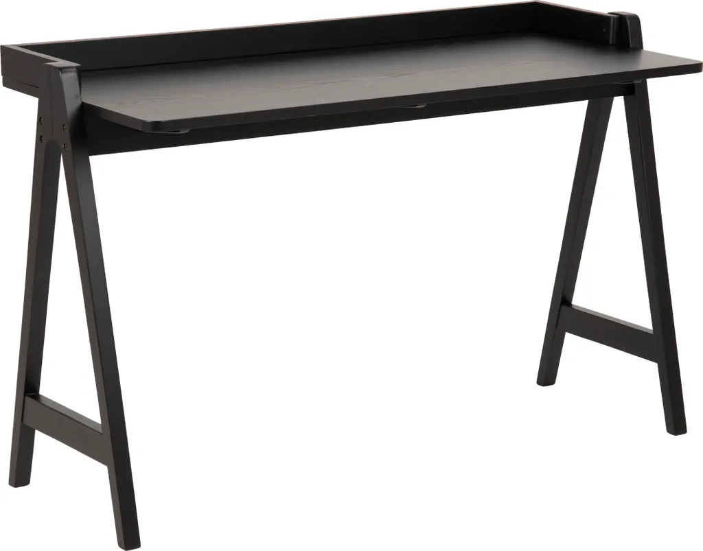 Bureau Miso noir pour télétravail, table d'ordinateur compacte