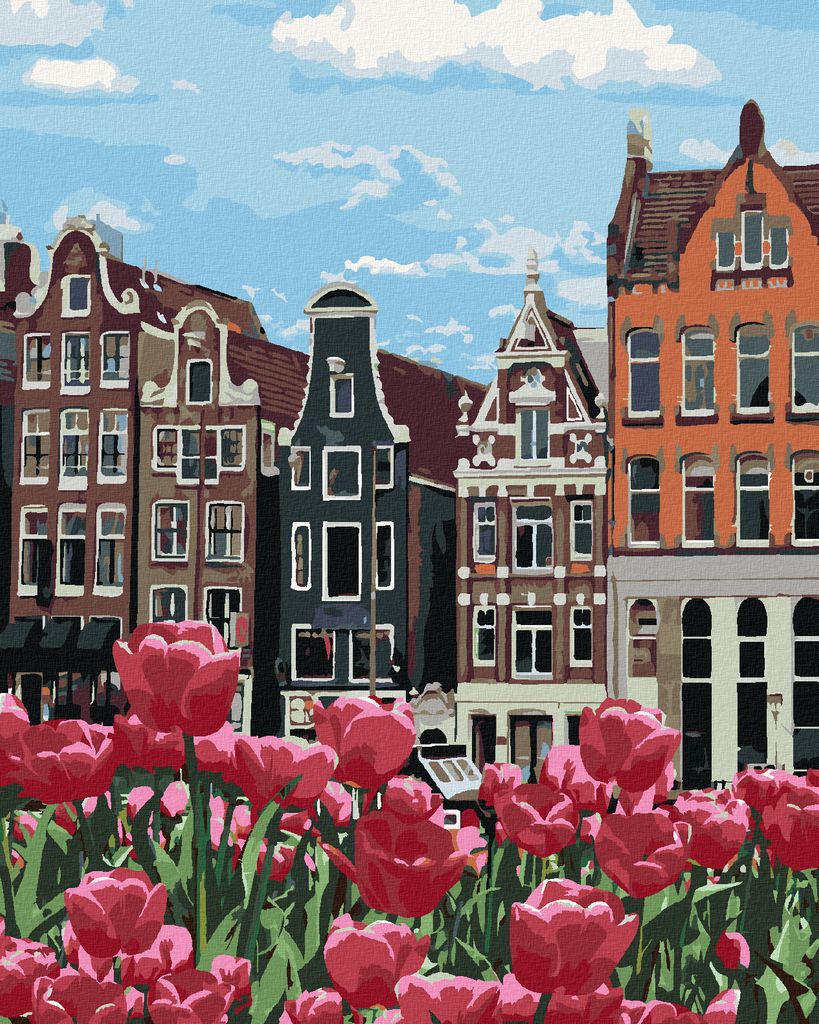 Zuty - Malen nach Zahlen - TULPEN IN AMSTERDAM II, 40x50 cm, ohne Keilrahmen