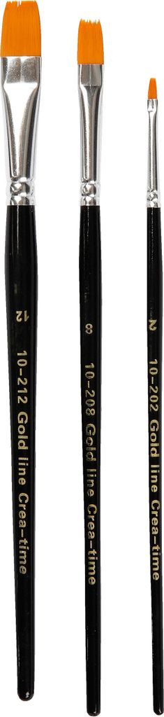 Creativ Company Gold Line, Bürstenset, Flachpinsel, Nylon
