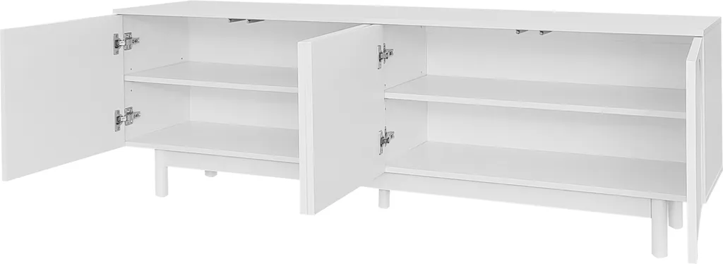Ensemble TV de Salon Blanc avec Buffet Bas et Portes Design Structurées