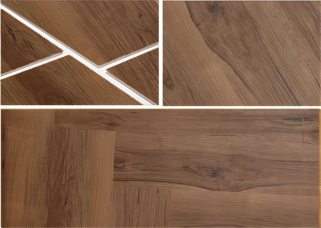 Klick Hart Vinylboden SPC, Fischgrät,7mm Dunkle Eiche 1 Stück Muster