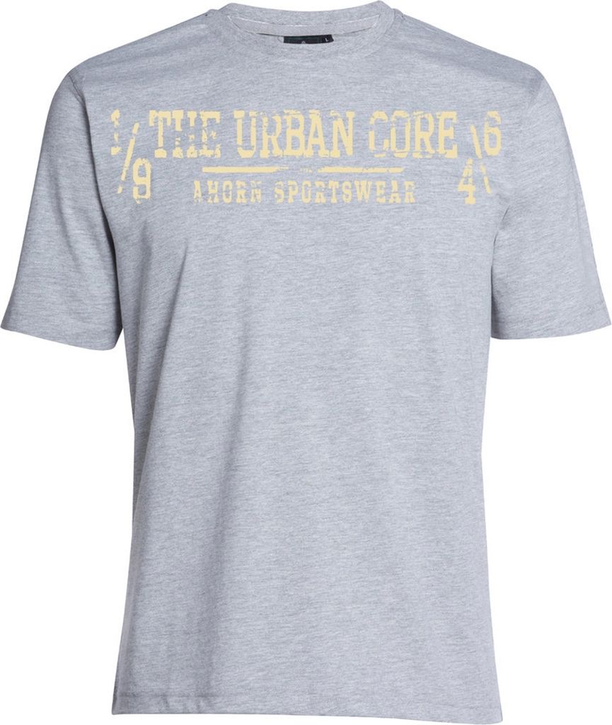 Übergrößen T-Shirt The Urban Core beige AHORN SPORTSWEAR Grey Melange 8XL