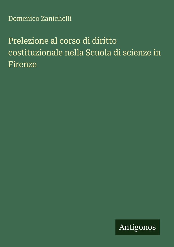 Präludium zum Verfassungsrecht an der School of Science in Florenz