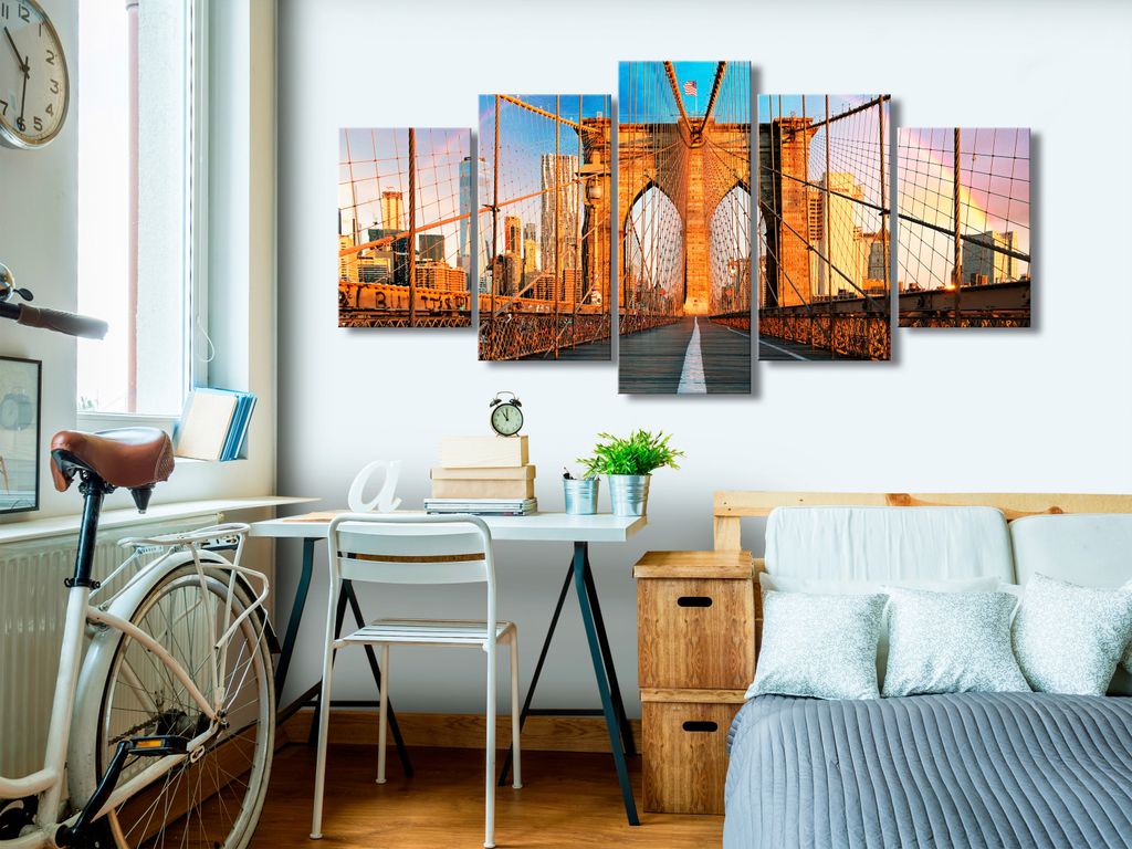 BROOKLYN BRIDGE Acrylglasbild Modern Wandbild Glasbilder Bilder d-B-0254-k-m