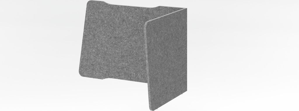 Akkustik Einhausung gesteckt |3-seitig | HxBxT 60,5x95x65cm | Grau-meliert | Schallschutzklasse C | Filzoptik