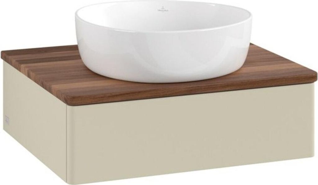 V&B Waschtischunterschrank ohne Frontstruktur Antao 60x19x50cm, WBP w. wal, si Gr m Lac