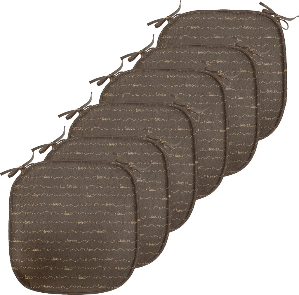 Coussin Décoratif Marron Imperméable avec Motifs Mots Positifs - 6pcs