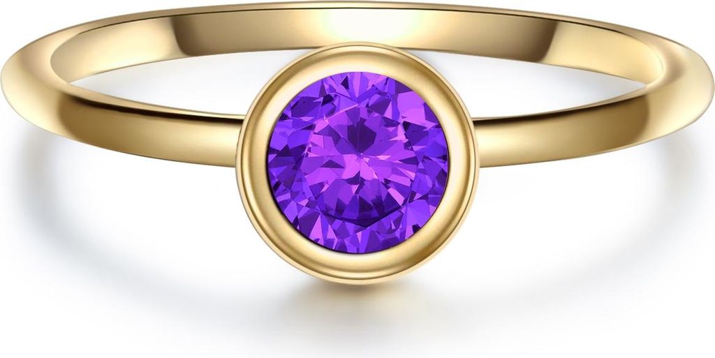 Ring Sterling Silber gelbgold Amethyst 48