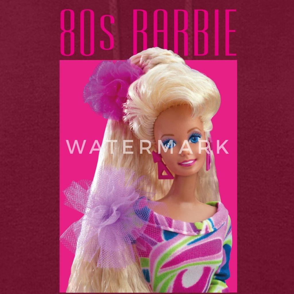 Spreadshirt Barbie Porträt Charakter 80er Barbie 80er Jahre Damen Hoodie, S, Bordeaux