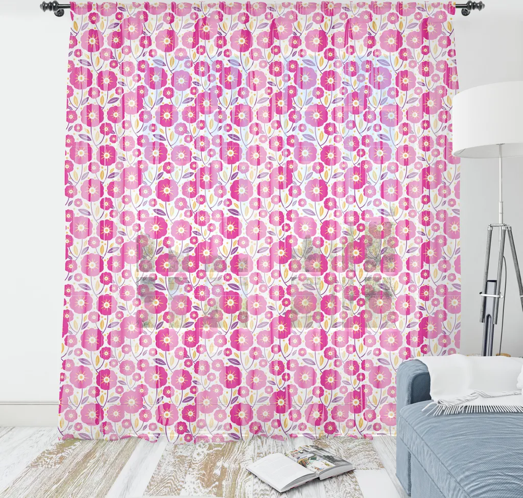 Décoration Murale XL pour Chambre à Coucher : Tapisserie Fleurs à Pois