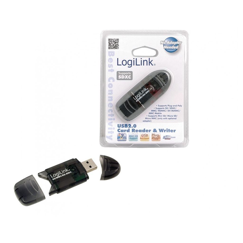 LogiLink USB 2.0 Cardreader SD/MMC extern Produktbild 