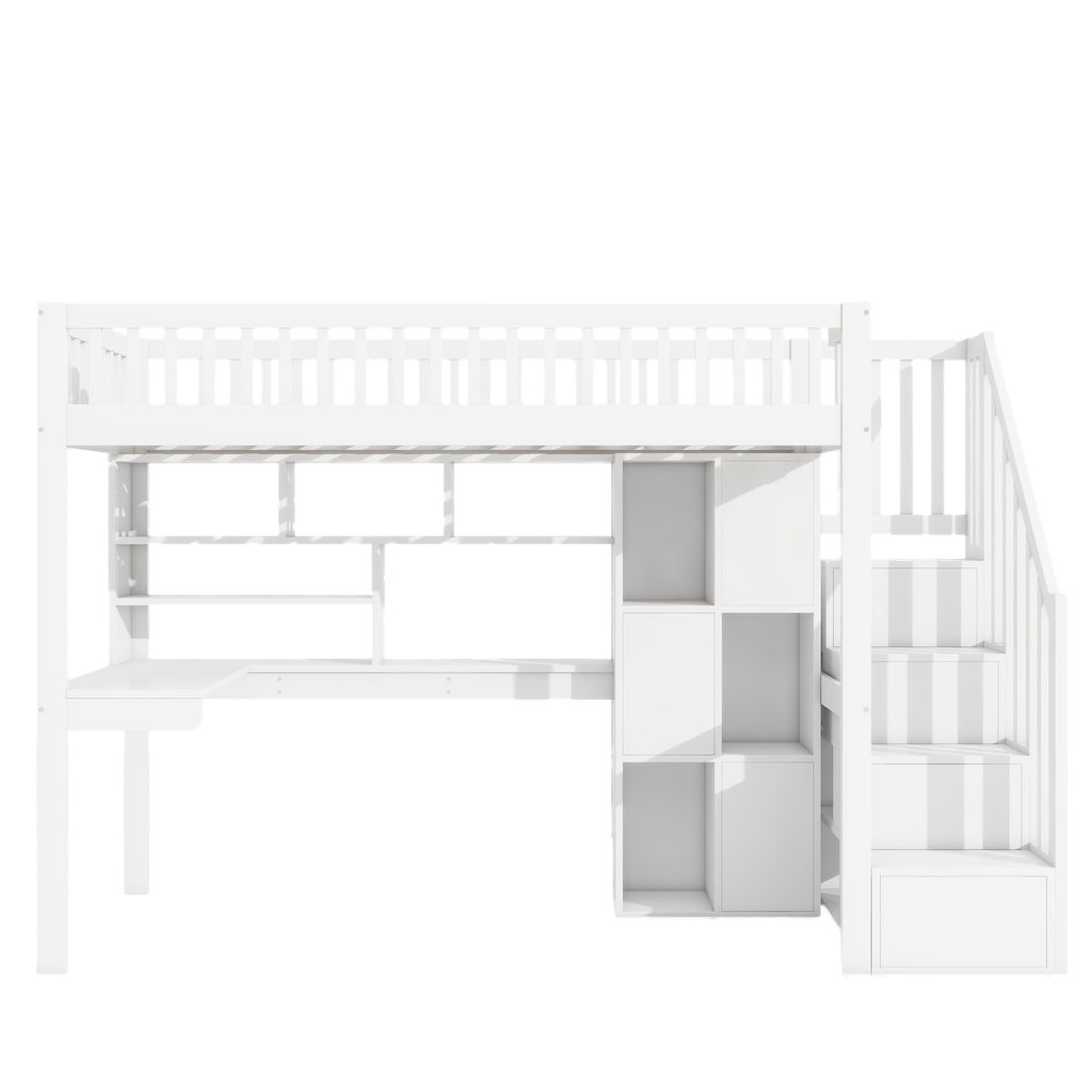Flieks Etagenbett 90x200cm mit Schreibtisch & Regal, Produktbild 