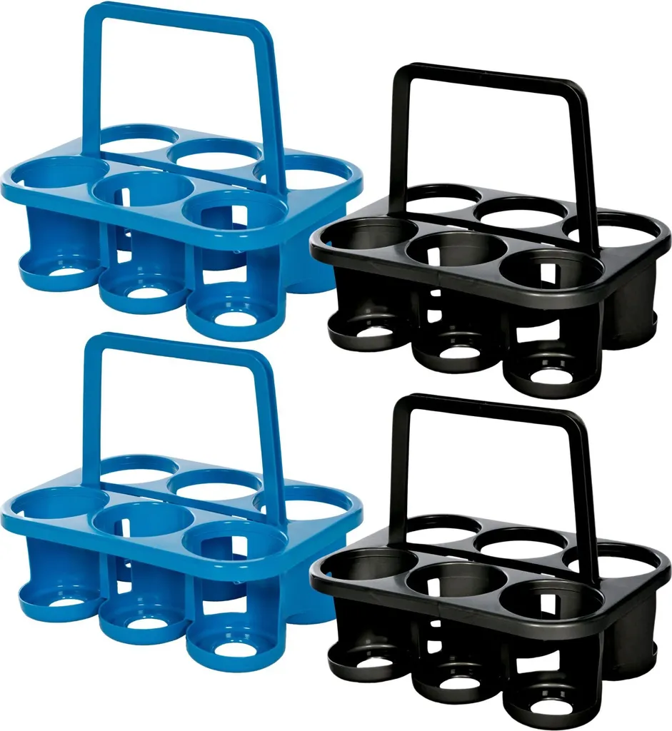 Novaliv 4x portabottiglie per 24 bottiglie - Tenuta stabile - Cestino per bevande in plastica, impilabile, 32x23x28cm Antracite SILVER- Ideale per cucina e cantina Cestino per bevande Portabirra Portabottiglie