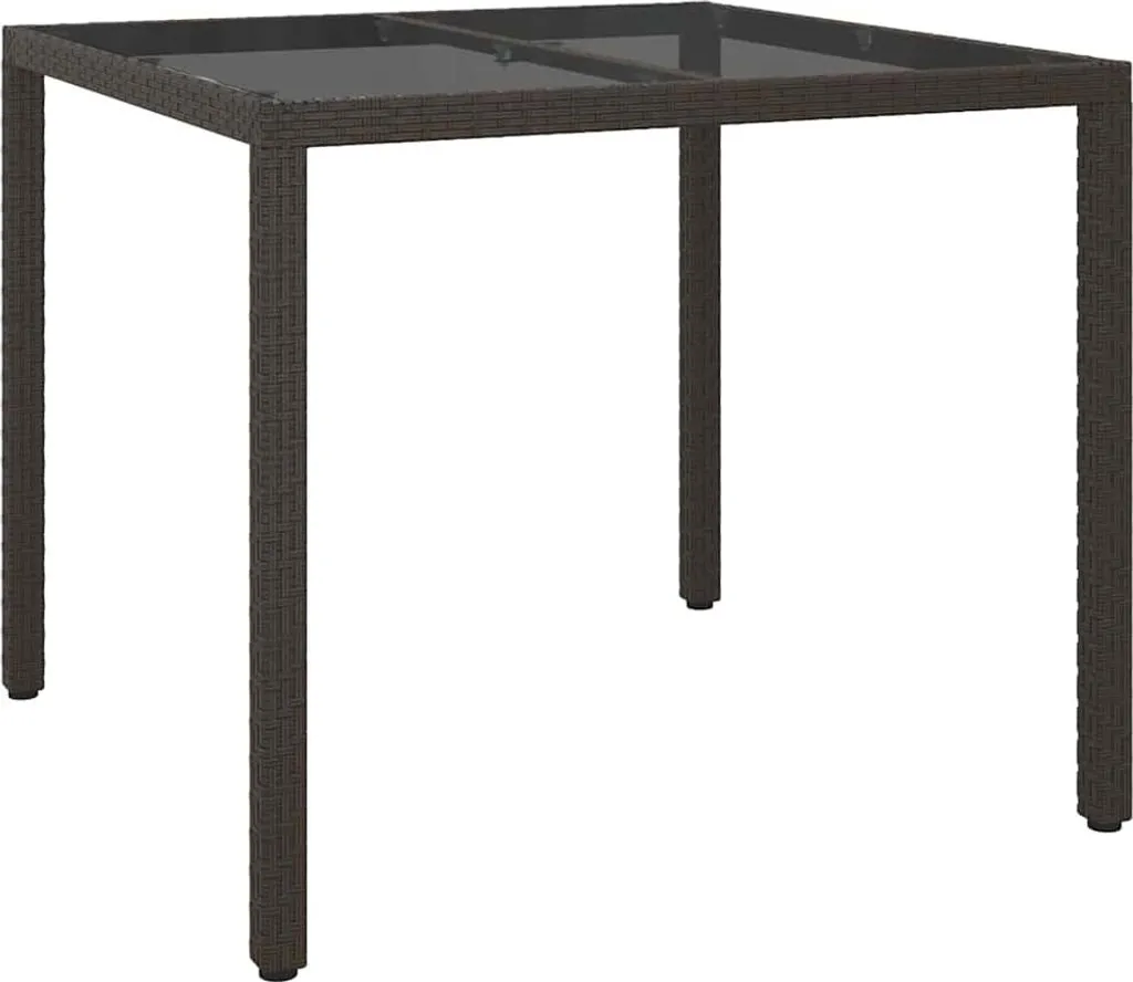 Table de jardin en polyrotin marron 90x90x75 cm vidaXL pour terrasse