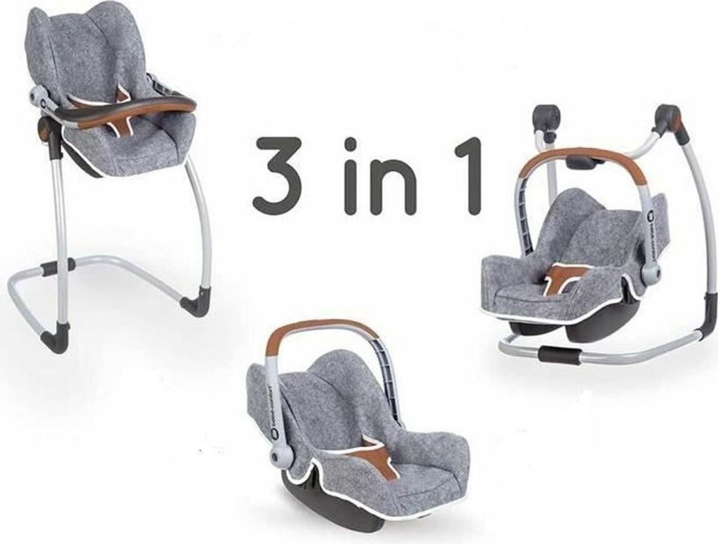 Smoby - Comfort Baby - Graue Siege + Hochstuhl 3 in 1 - für Produktbild 