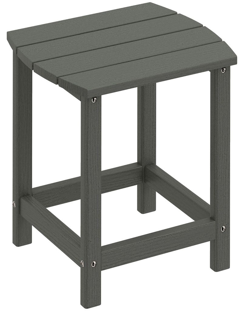 Gartentisch, Wetterfest Balkontisch aus HDPE, Esstisch Outdoor Campingtisch für Garten Terrasse Balkon 48x37x46 cm Grau