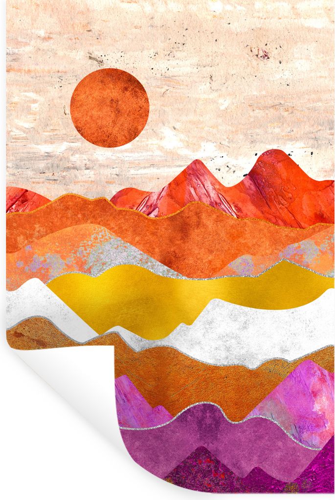 MuchoWow Wandtattoo Wandsticker Wandaufkleber Stolz - Lesbische Flagge - Marmor 20x30 cm Selbstklebend und Repositionierbar - Sticker - Dekorfolie