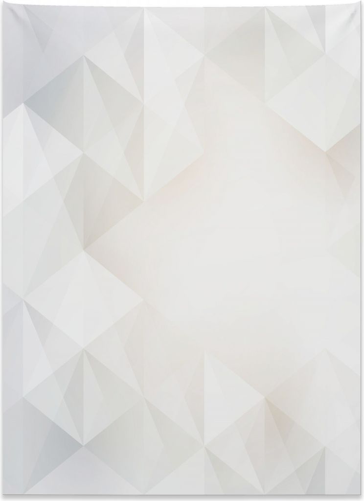 Abakuhaus Grau und Weiß Wandteppich, Polygon-Artwork aus Weiches Mikrofaser Stoff Kein Verblassen Klare Farben Waschbar, 110 x 150 cm, Hellgrau Weiß