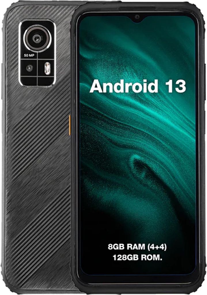 AGM H6 Lite, 16,7 cm (6.56"), 8 GB, 128 GB, 50 MP, Android 13, Schwarz, Grau