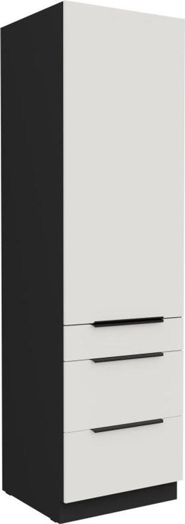 LUNARA Küchenschrank mit Schubladen – Breite 60 cm, weiß/schwarz