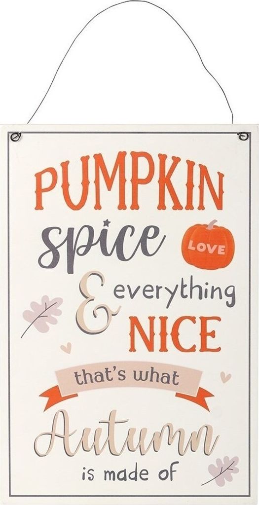 Something Different - Tafel "Pumpkin Spice", MDF SD3596 (Einheitsgröße) (Naturweiß/Orange/Grau)