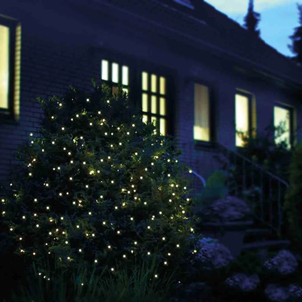 Rideau lumineux 160 LED blanc chaud FHS 3,2x1,5m décoratif étanche IP44
