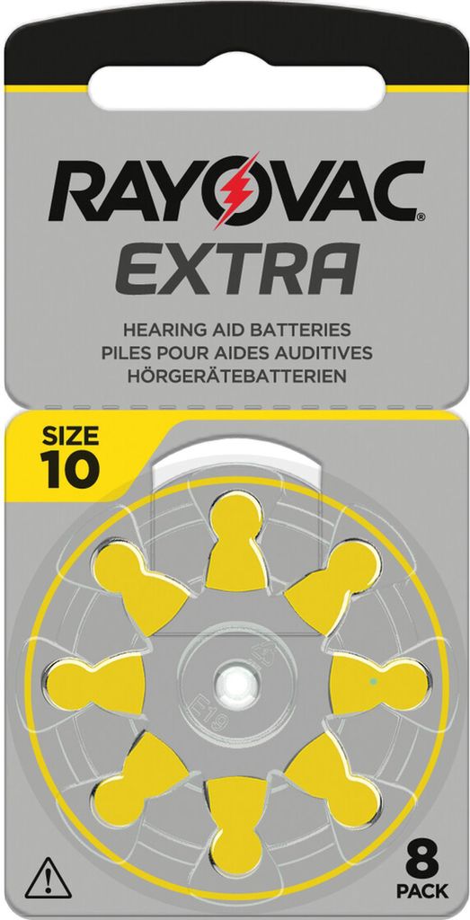 Rayovac 1000x Extra Advanced Gr. 10 Hörgerätebatterien 8er Blister PR70 Gelb 24610 10AUX-8XEMF