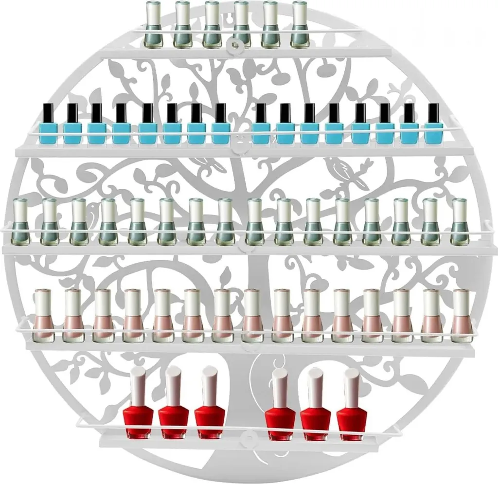 Étagère à vernis à ongles : fini le désordre avec ce support mural rond