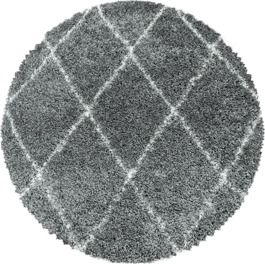 Ayyildiz Hali ALVOR1601603401GREY, Teppich, Polypropylen (PP), Grau, Rund, 1600 mm, 1600 mm