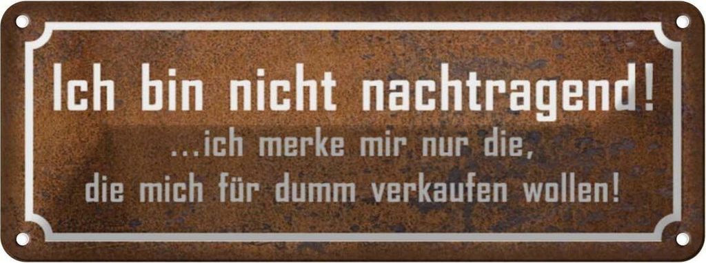 vianmo Blechschild 10x27 cm bin nicht nachtragend ich merke Spruch Zitat