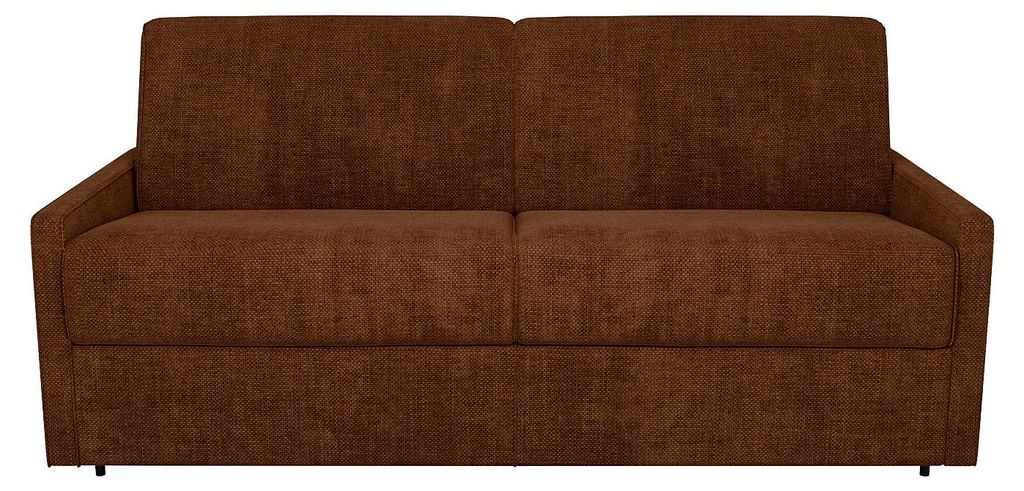 3-Sitzer-Schlafsofa mit Express-Klappmechanismus aus terrakottafarbenem Stoff – Liegefläche 140 cm – 22 cm dicke Matratze mit Memory-Schaum vo...