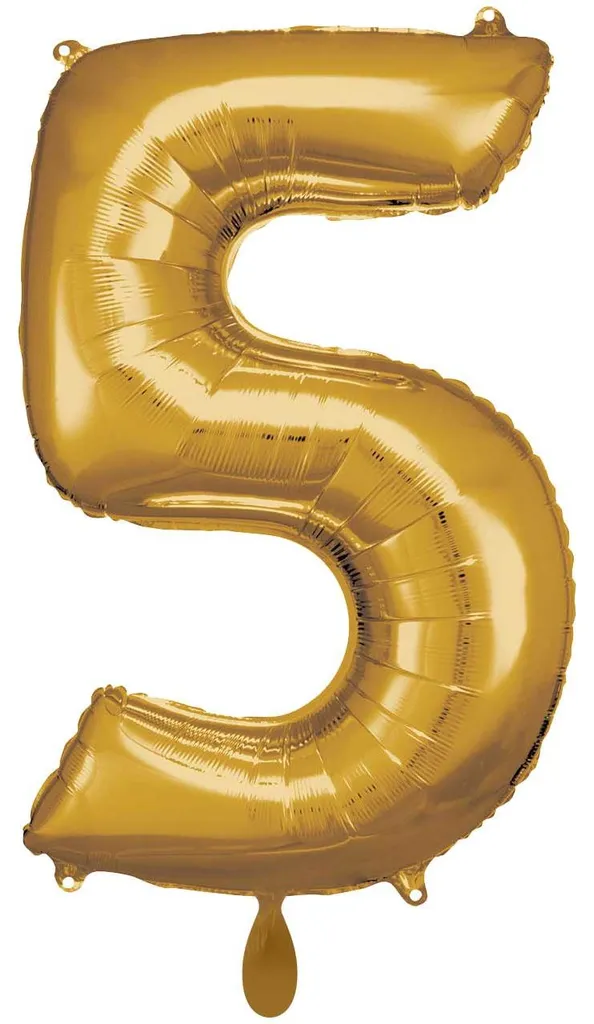 Ballon chiffre 5 bleu pour décoration anniversaire 5 ans et fête enfant