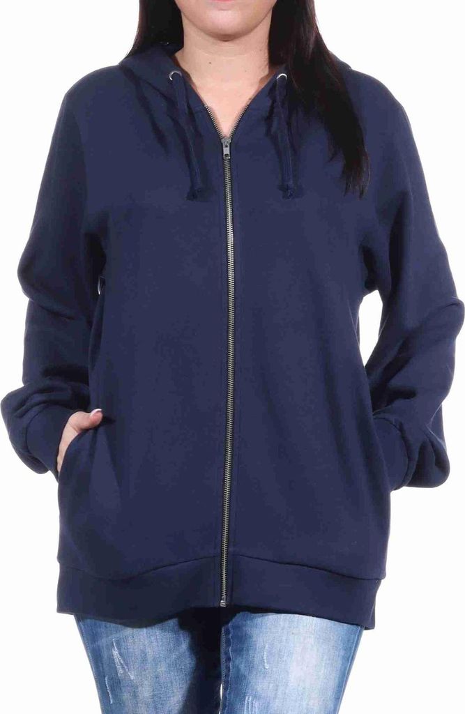 Damen Jacke mit Kapuze für Hausanzug oder Sportanzug Oberteil;navy,XL