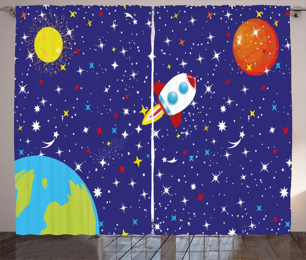 Tenda Cosmica ABAKUHAUS 280x245 cm: Pianeti e Razzi per il Soggiorno